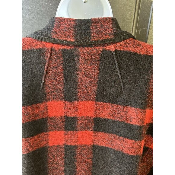 Aspen Buffalo Plaid Wool Open Front Coat Jacket Women's Size Large Red/Black - Picture 7 of 9